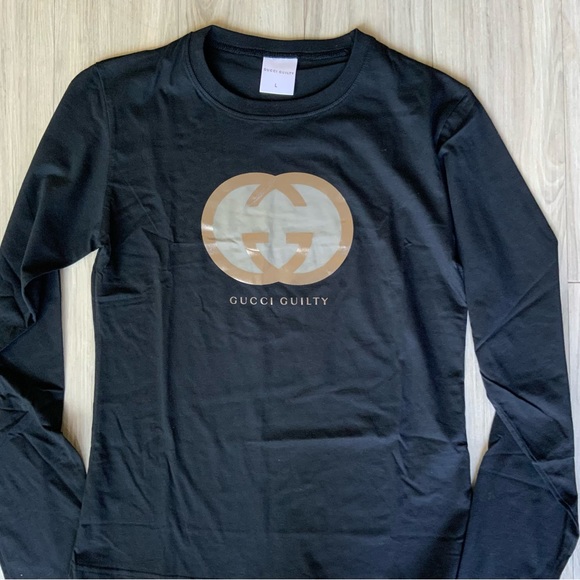 🙀Gucci Promotional Large Cotton Long Sleeve Black T Shirt Unisex - Picture 4 of 6